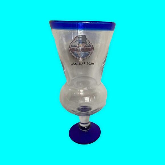 Bubba Gump Shrimp Company Madiera Beach Hurricane Glass Clear/Cobalt Blue - Picture 4 of 7